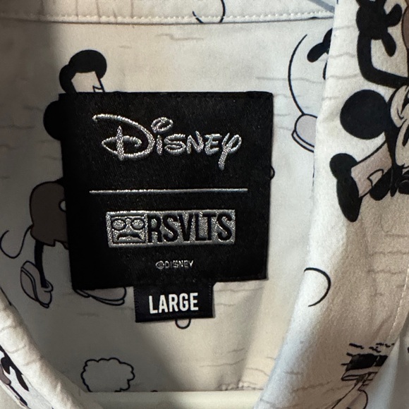 RSVLTS Men's Short Sleeve Button-Down Shirt - White/Black/Brown - Picture 2 of 3